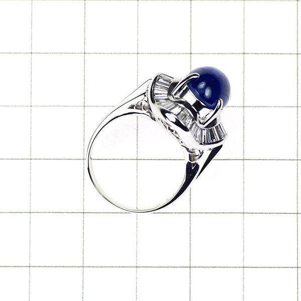 Pt900 スターサファイア ダイヤモンド リング 8.89ct D1.35ct