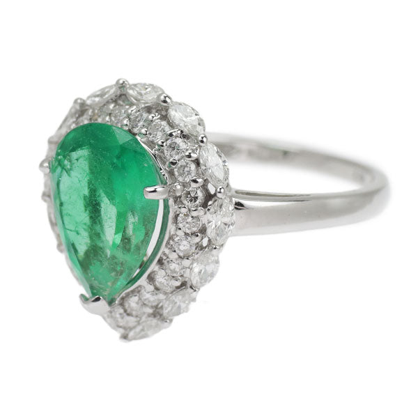 K18WG Emerald Diamond Ring 2.790ct 