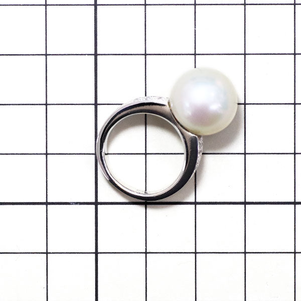 Pt900 White South Sea Pearl Diamond Ring Diameter approx. 13.4mm D0.327ct 