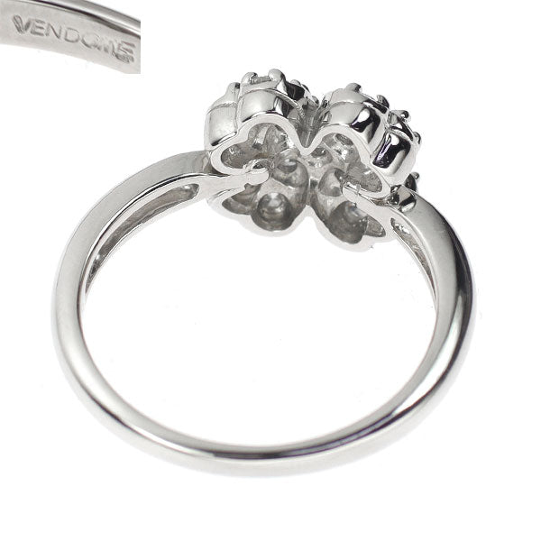 Vendome Aoyama Pt950 Diamond Ring 0.42ct Clover 