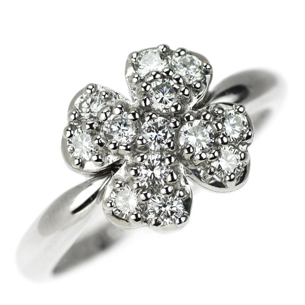 Vendome Aoyama Pt950 Diamond Ring 0.42ct Clover 