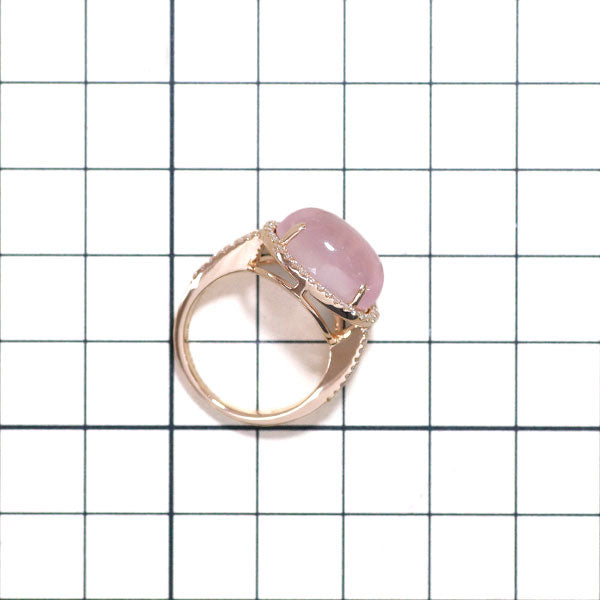 K18PG Rose Quartz Diamond Ring 7.33ct D0.34ct 