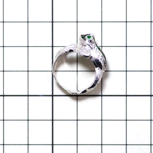 K18WG グリーンガーネット ダイヤモンド リング 0.27ct D0.16ct カエル