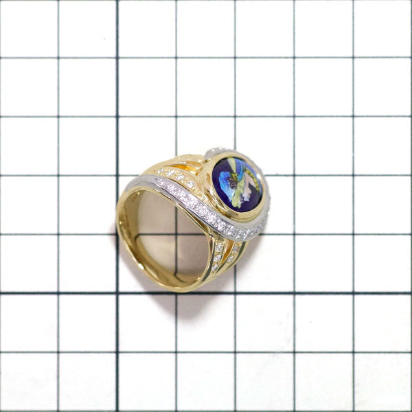 Mitsuo Kaji Enamel/K18YG/Pt900 Diamond Ring 0.50ct 