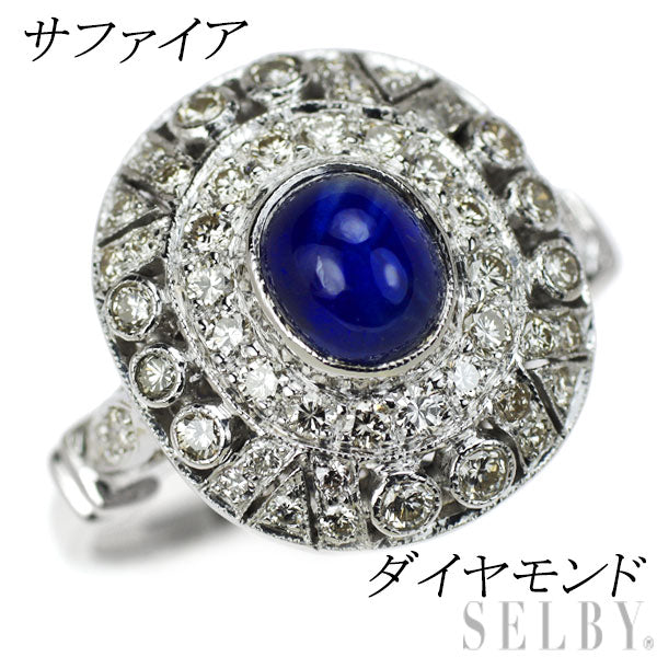 K18WG sapphire diamond ring 