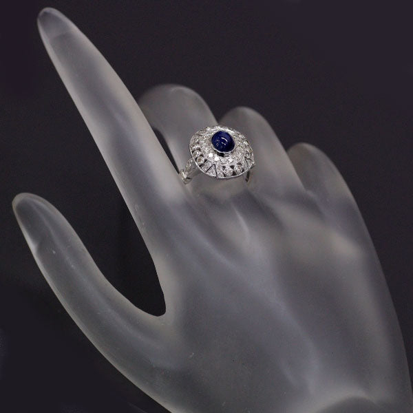 K18WG sapphire diamond ring 