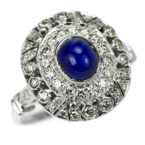 K18WG sapphire diamond ring 