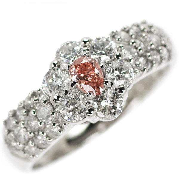 Pt900 Natural Pink Diamond Ring 0.137ct FOP SI1 