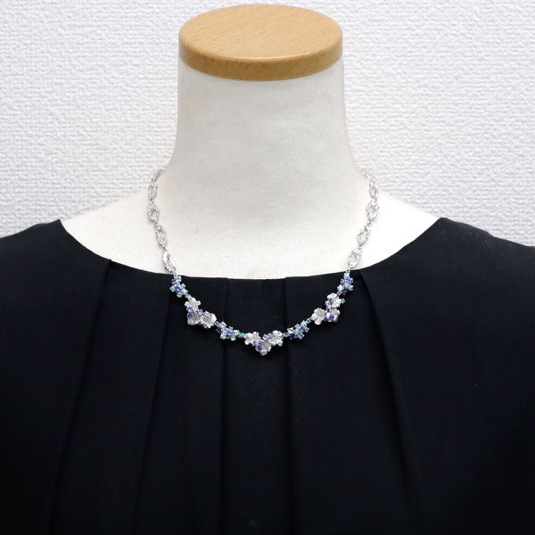 Koji Iwakura Pt850/Pt900/K18WG Color Stone Diamond Necklace D0.31ct 