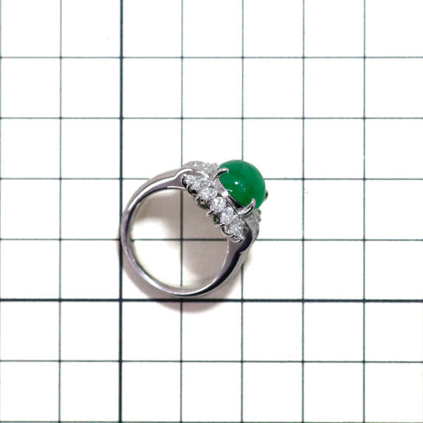 Pt900 Jade Diamond Ring 3.90ct D1.403ct 