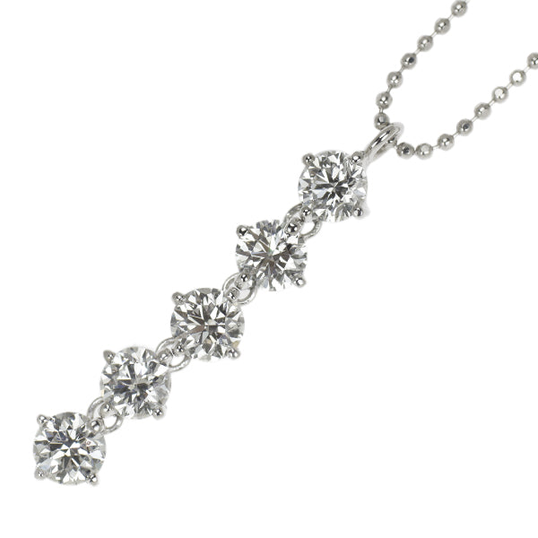 Pt900/ Pt850 Diamond Pendant Necklace 1.295ct 