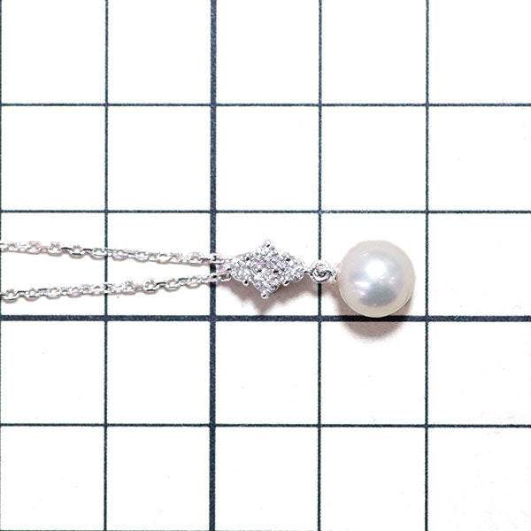 Mikimoto K18WG Akoya pearl diamond pendant necklace diameter approx. 7.2mm 