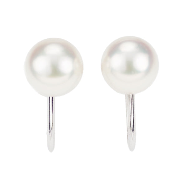 MIKIMOTO K14WG Akoya pearl earrings, diameter approx. 8.0mm 