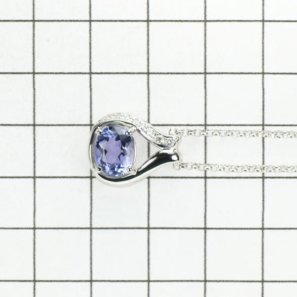 田崎真珠 Pt タンザナイト ダイヤモンド ペンダントネックレス 1.83ct D0.08ct