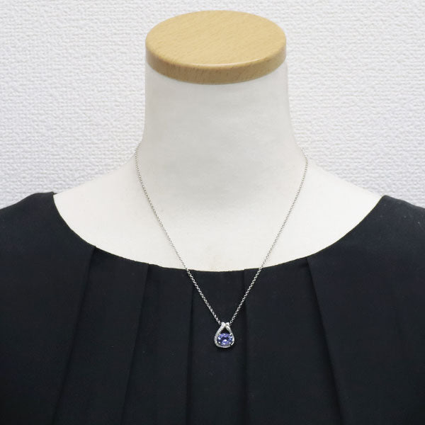 Tasaki Pearl Pt Tanzanite Diamond Pendant Necklace 1.83ct D0.08ct 