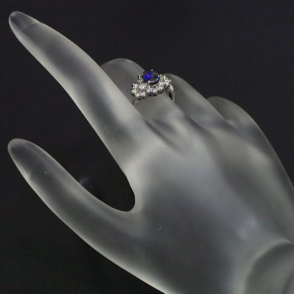 Pt900 Black Opal Diamond Ring 0.52ct D0.44ct 