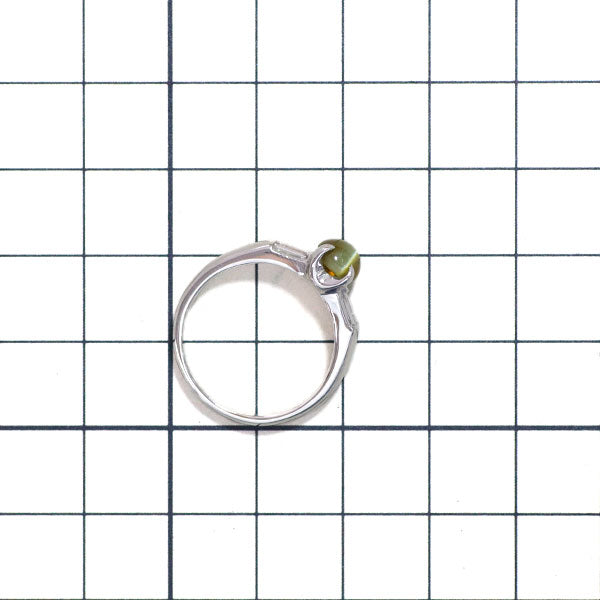 Pt900 クリソベリルキャッツアイ ダイヤモンド リング 1.25ct D0.24ct