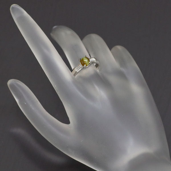 Pt900 クリソベリルキャッツアイ ダイヤモンド リング 1.25ct D0.24ct