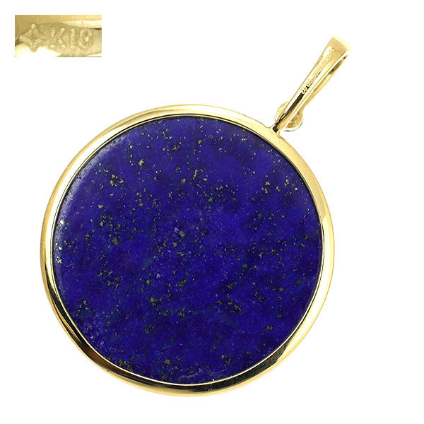 GSTV K18YG Lapis Lazuli Diamond Pendant Top 18.00ct D0.02ct 