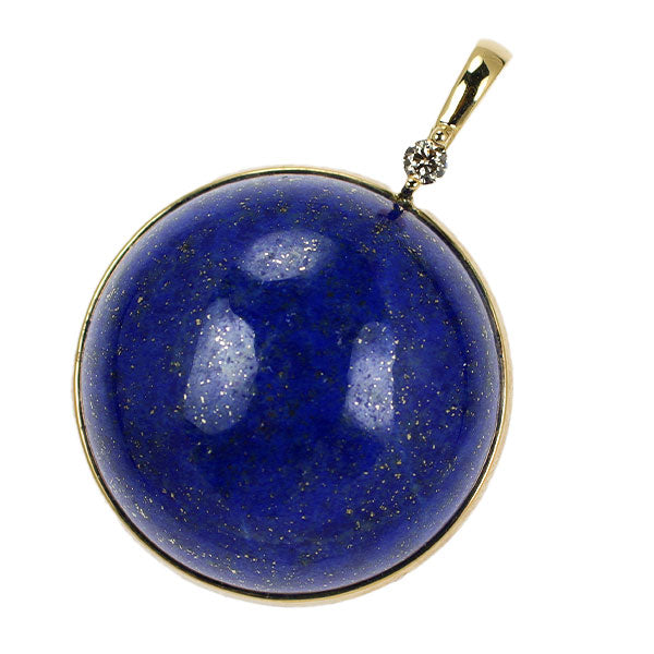 GSTV K18YG Lapis Lazuli Diamond Pendant Top 18.00ct D0.02ct 