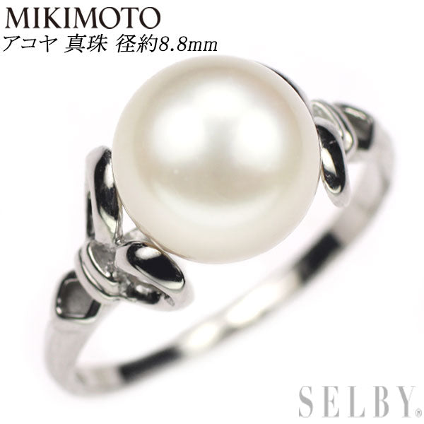 MIKIMOTO K14WG Akoya pearl ring, diameter approx. 8.8mm 