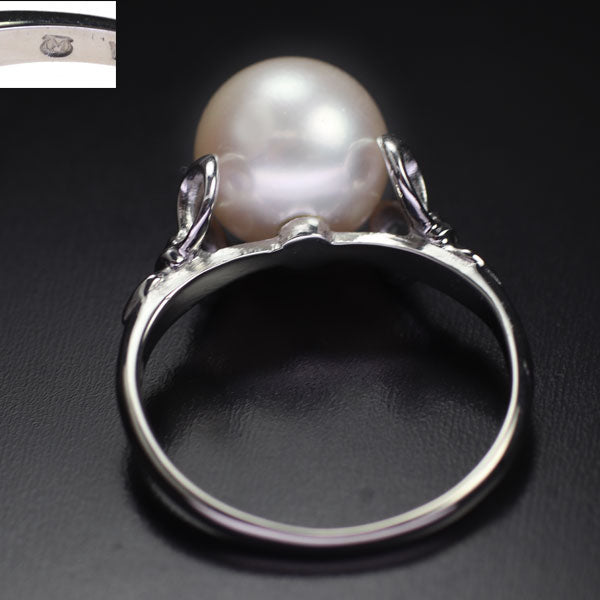 MIKIMOTO K14WG Akoya pearl ring, diameter approx. 8.8mm 