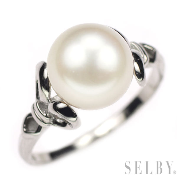 MIKIMOTO K14WG Akoya pearl ring, diameter approx. 8.8mm 