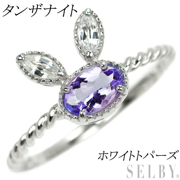 K10WG Tanzanite White Topaz Ring Rabbit 