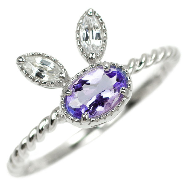 K10WG Tanzanite White Topaz Ring Rabbit 