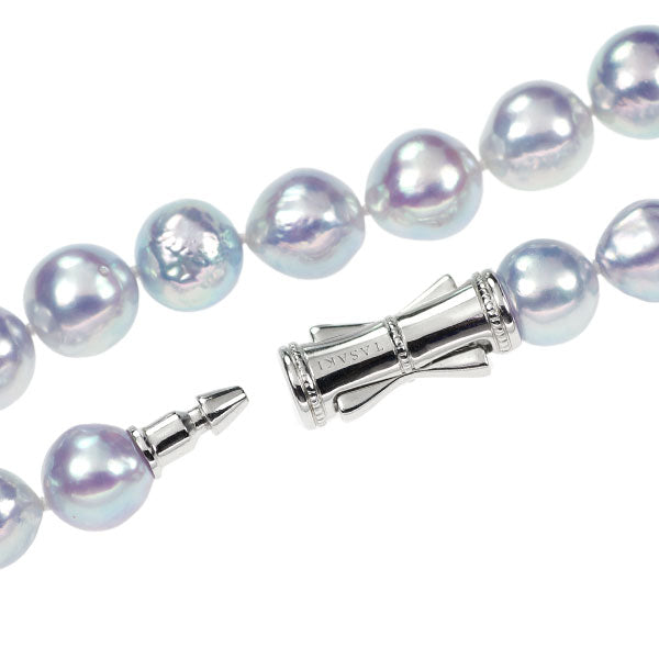 Tasaki Pearl SV Colored Gray Akoya Pearl Necklace Diameter 7.9-8.7mm 