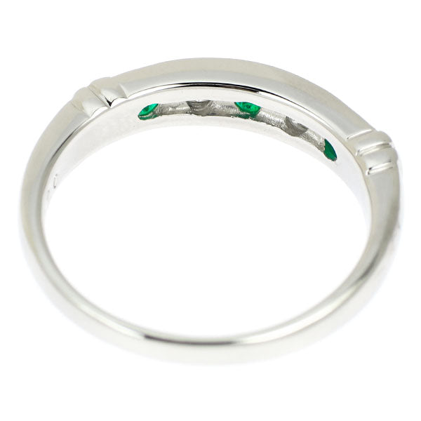 Pt900 Emerald Diamond Ring 0.36ct D0.20ct 