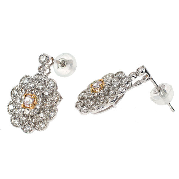 Pt950/ Pt900 Natural Pink Diamond Earrings PD0.167ct FPP SI2/I1 D0.90c –  セルビーオンラインストア