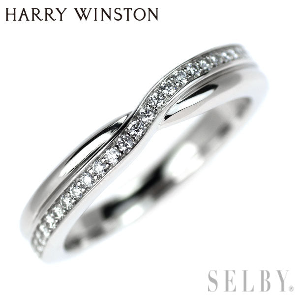 Harry Winston Pt950 Diamond Ring One Row Pave 