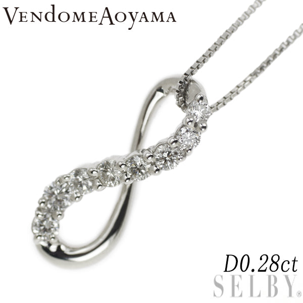 Vendome Aoyama Pt950/Pt850 Diamond Pendant Necklace 0.28ct 