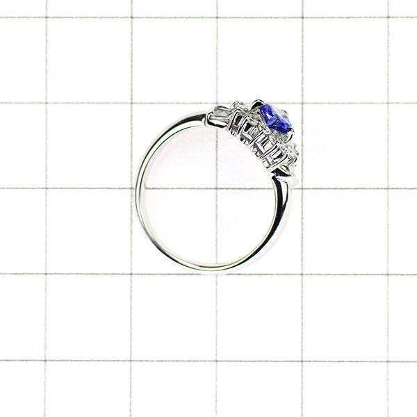 Pt900 Heart Shape Tanzanite Diamond Ring 0.48ct D0.27ct 