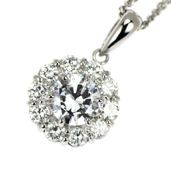 Pt900/Pt850 ダイヤモンド ペンダントネックレス 1.010ct F SI2 G D0.706ct