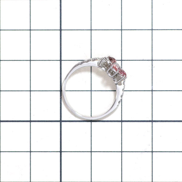 Pt950 ピンクサファイア ダイヤモンド リング 0.57ct D0.16ct フラワー