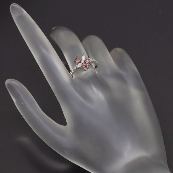 Pt950 Pink Sapphire Diamond Ring 0.57ct D0.16ct Flower 