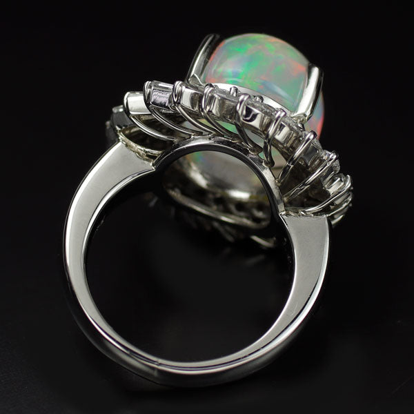 Pt900 Opal Diamond Ring 5.98ct D1.41ct 