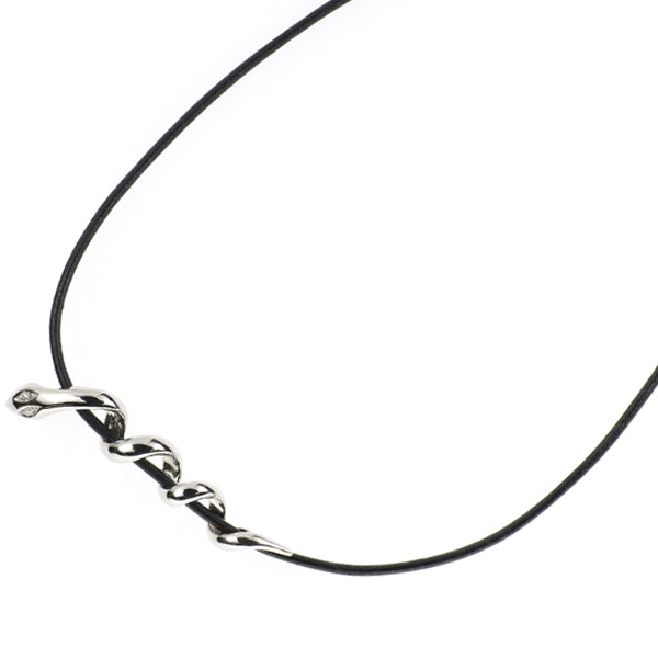 Star Jewelry Black Cord / K18WG Diamond Necklace Snake 