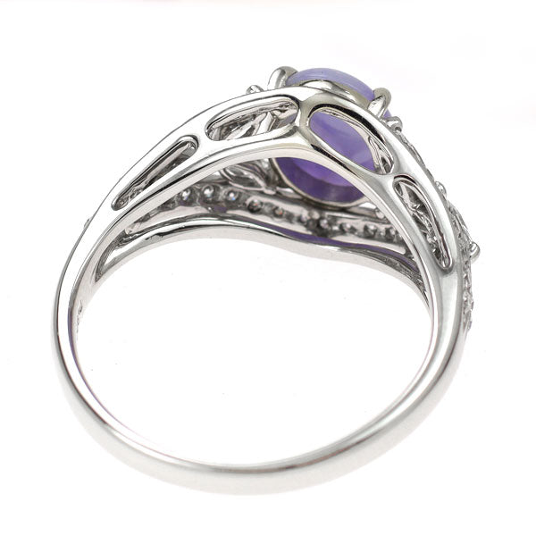 Pt900 Lavender Jade Diamond Ring 2.21ct D0.95ct 