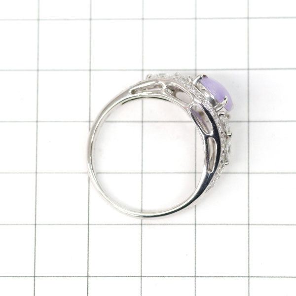 Pt900 ラベンダー 翡翠 ダイヤモンド リング 2.21ct D0.95ct