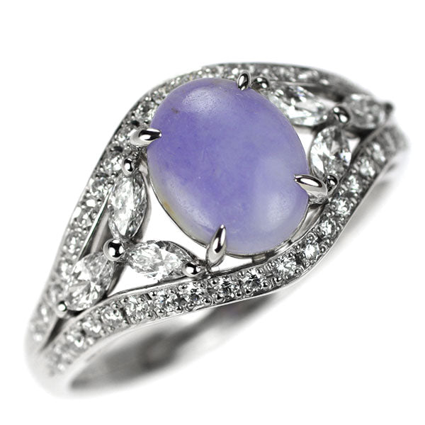 Pt900 Lavender Jade Diamond Ring 2.21ct D0.95ct 