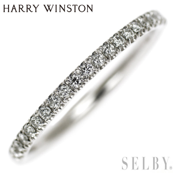 Harry Winston Pt950 Diamond Ring Micro Pavé Half Eternity 