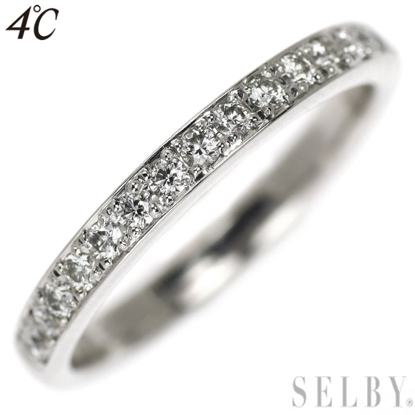 4℃ Pt999 Diamond Ring Half Eternity Pinky Half Eternity Forging 