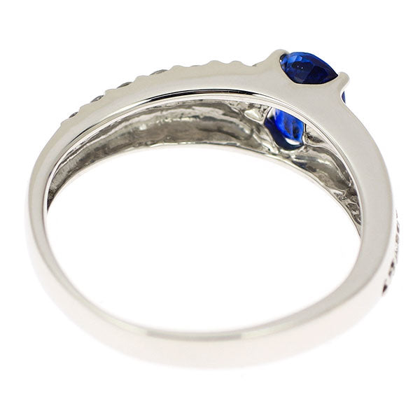 Pt900 Sapphire Diamond Ring 0.60ct D0.17ct 