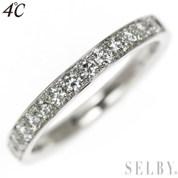 4℃ Pt995 Diamond Ring Half Eternity 