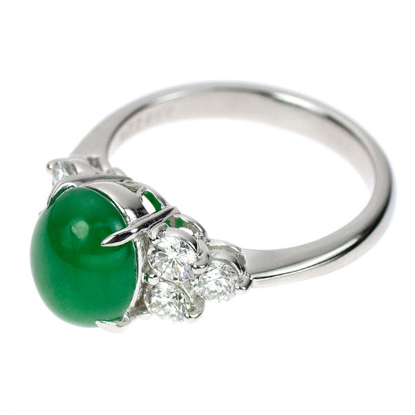 Pt900 Jade Diamond Ring 3.02ct D0.73ct 