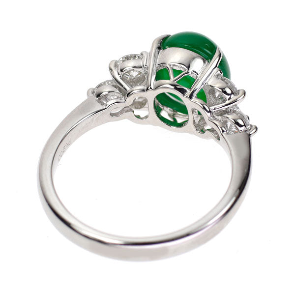 Pt900 Jade Diamond Ring 3.02ct D0.73ct 