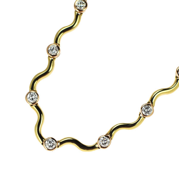 K18YG/PG Diamond Necklace 1.740ct Station 